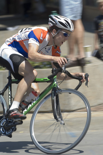 Mark Hardman  on a bicycle during a race