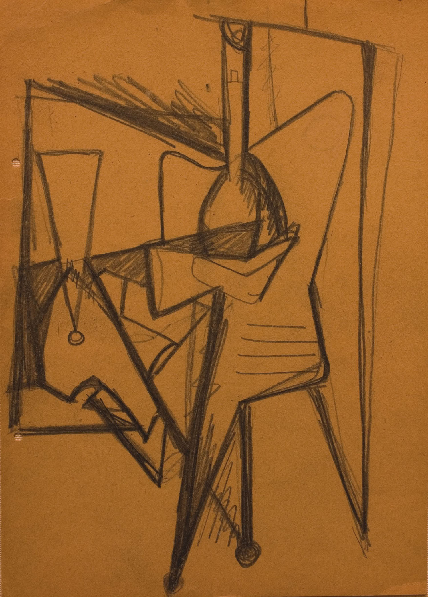 abstract graphite drawing