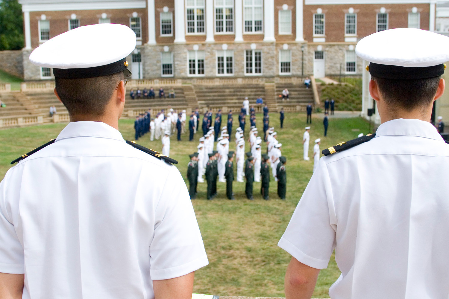 ROTC cadets at attention during a POW/MIA ceremony