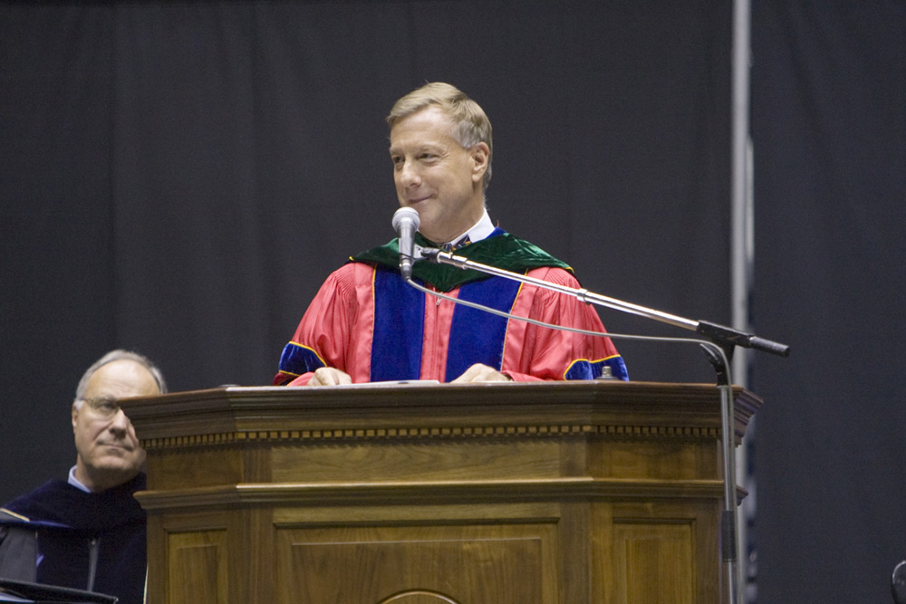 Dr. Arthur Garson speaking at graduation