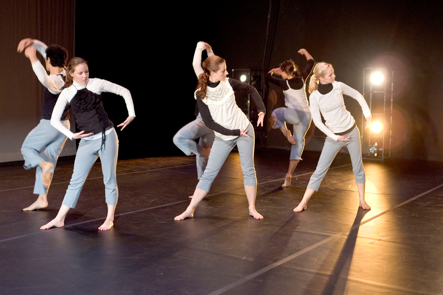 Student dancers dancing on stage
