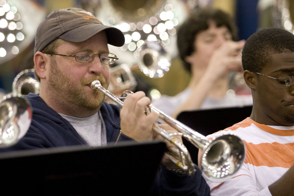 Dan Dickson playing the trumpet