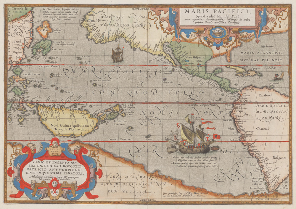 Map bearing first depiction of Pacific Ocean