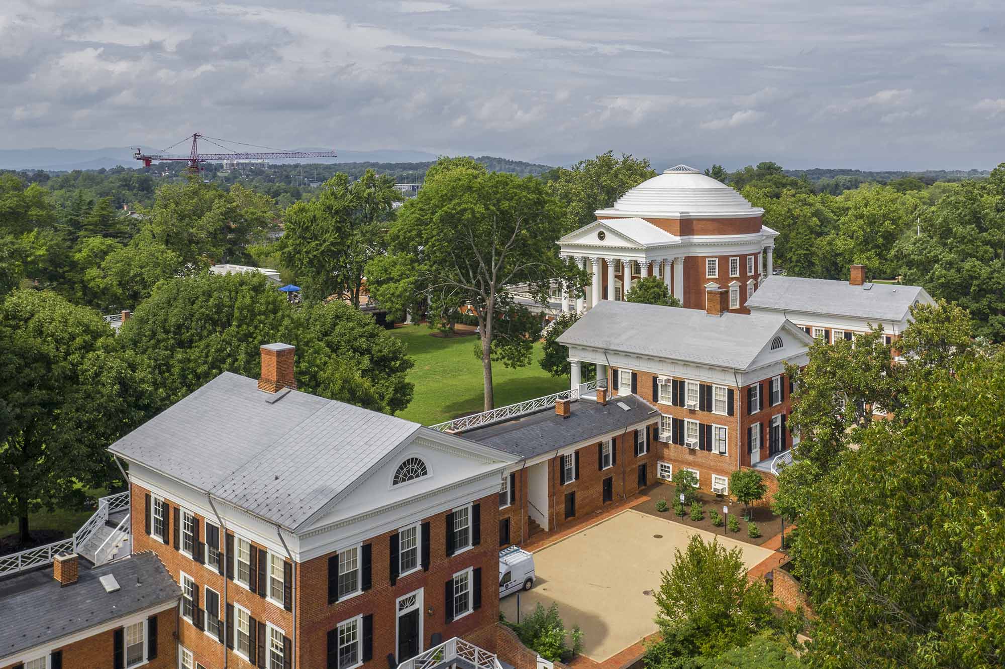 Arial view of the Rotunda from the Lawn Gardens