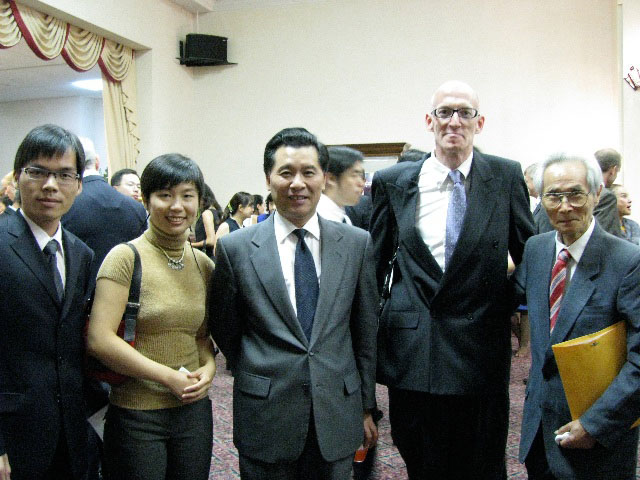 Group photo left to right: Jie Li, Jie Chao, Minister Counsellor Shaozhong You, Thomas Rose, and Hunter Huang