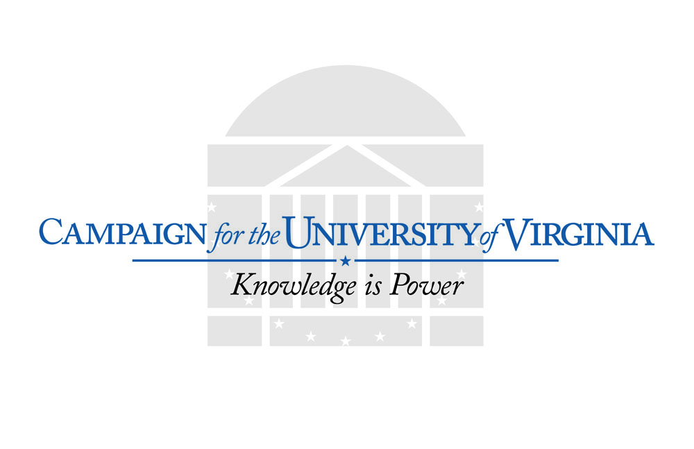 Text reads: Campaign for the University of Virginia.  Knowledge is Power