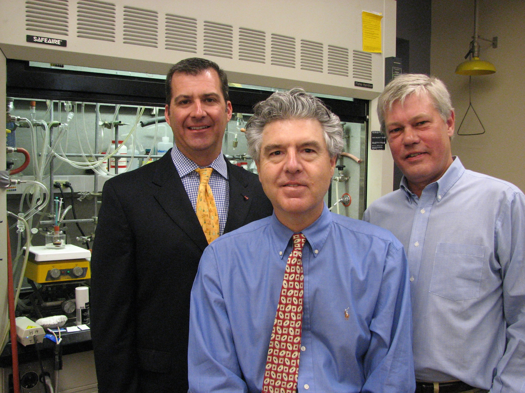 Group photo, left to right: Andrew J. Krouse, Timothy L. Macdonald, Ph.D., and Lloyd S. Gray