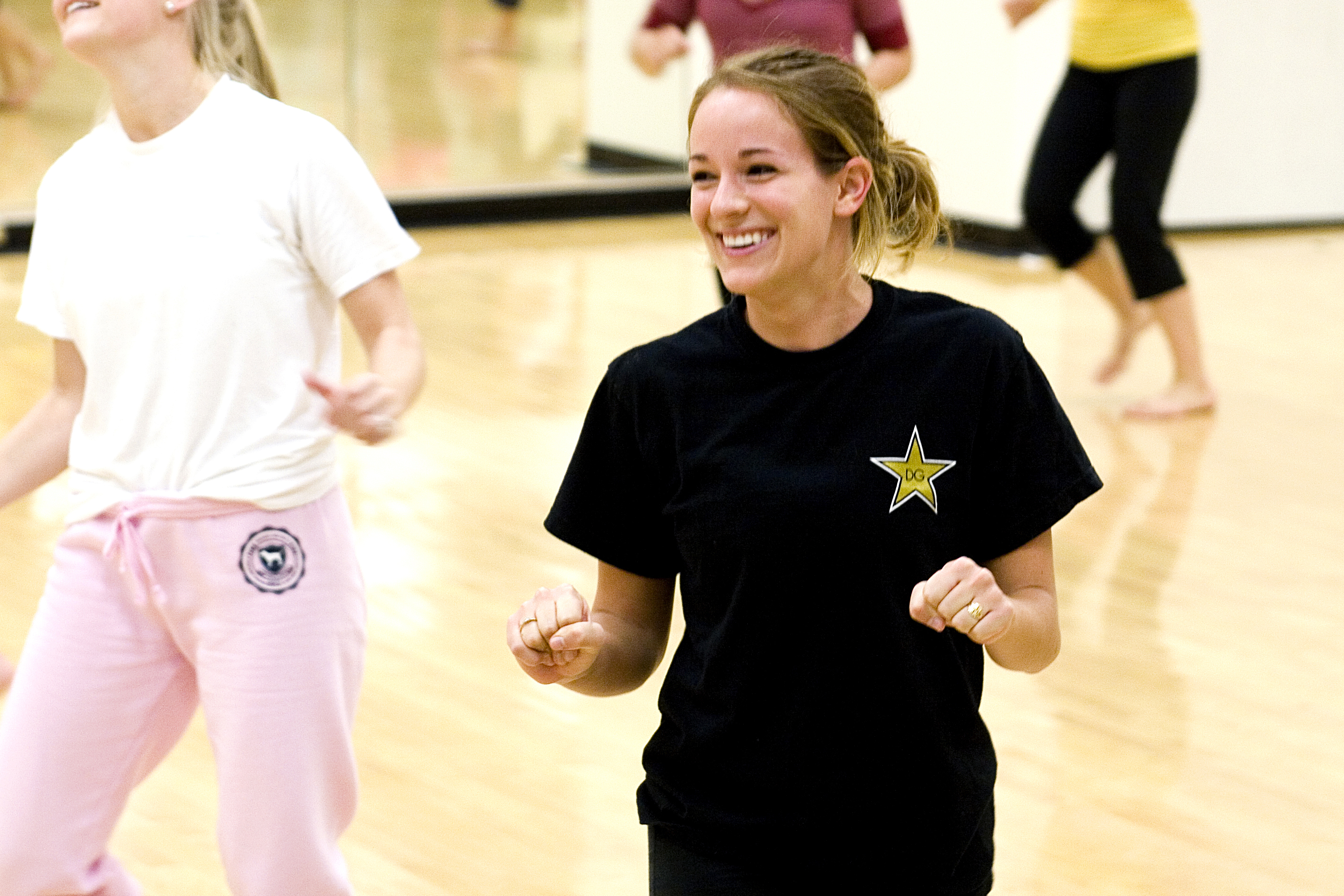 Students dancing during a fitness class