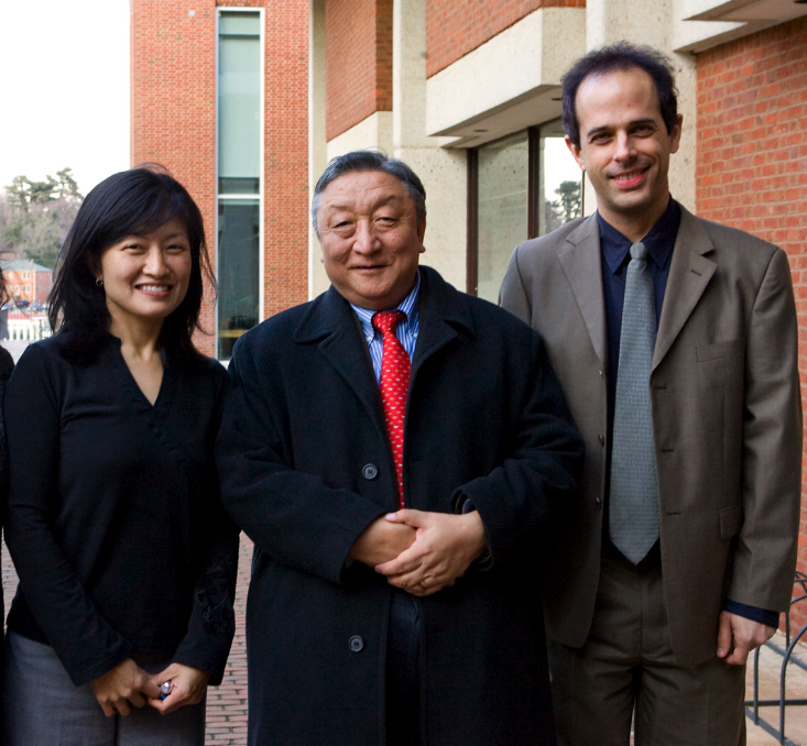 Group photo left to right: Tashi Rabgey,  Lodi Gyari, and David Germano