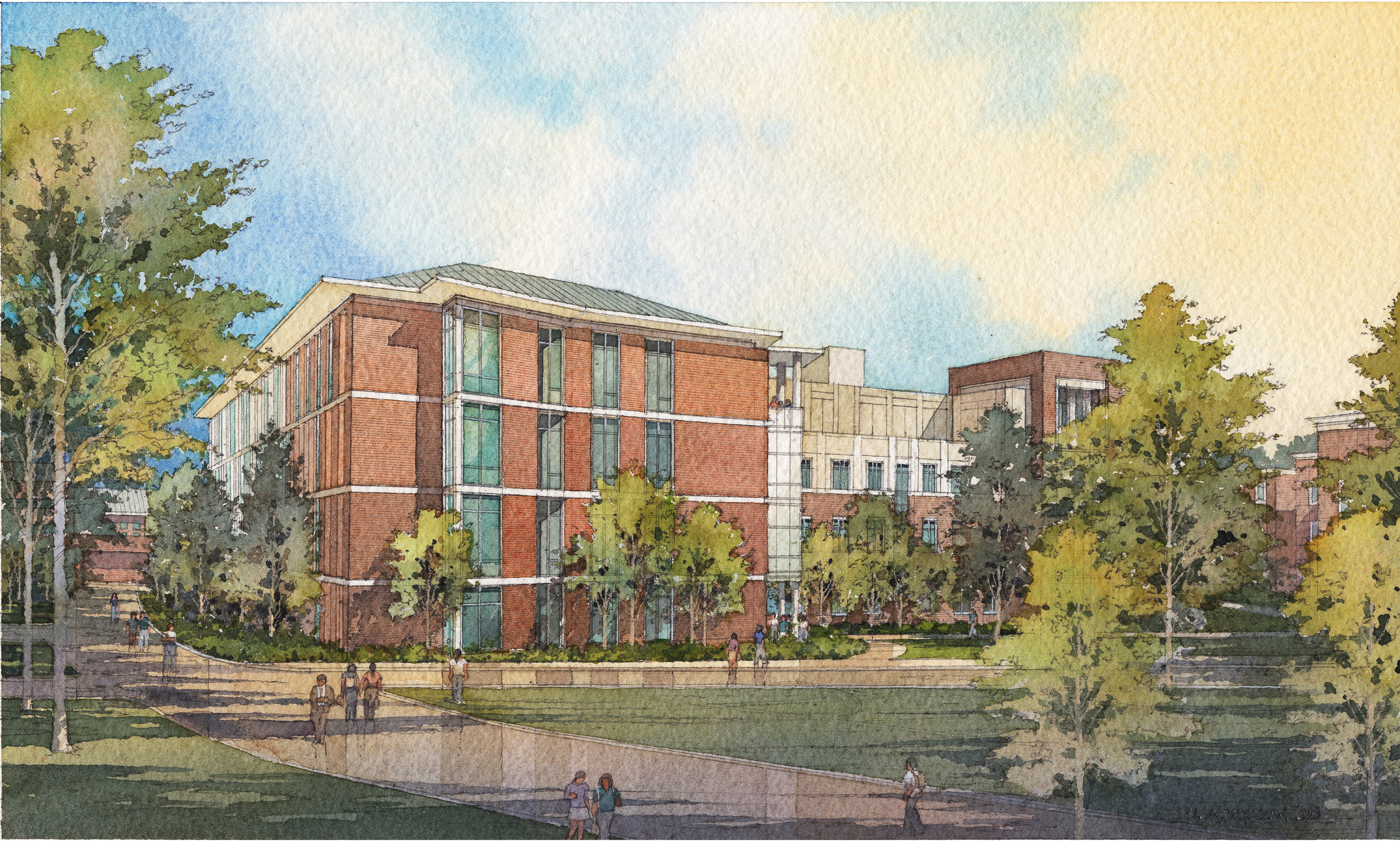 Digital Rendering of the multistory Physical and Life Sciences Building at UVA