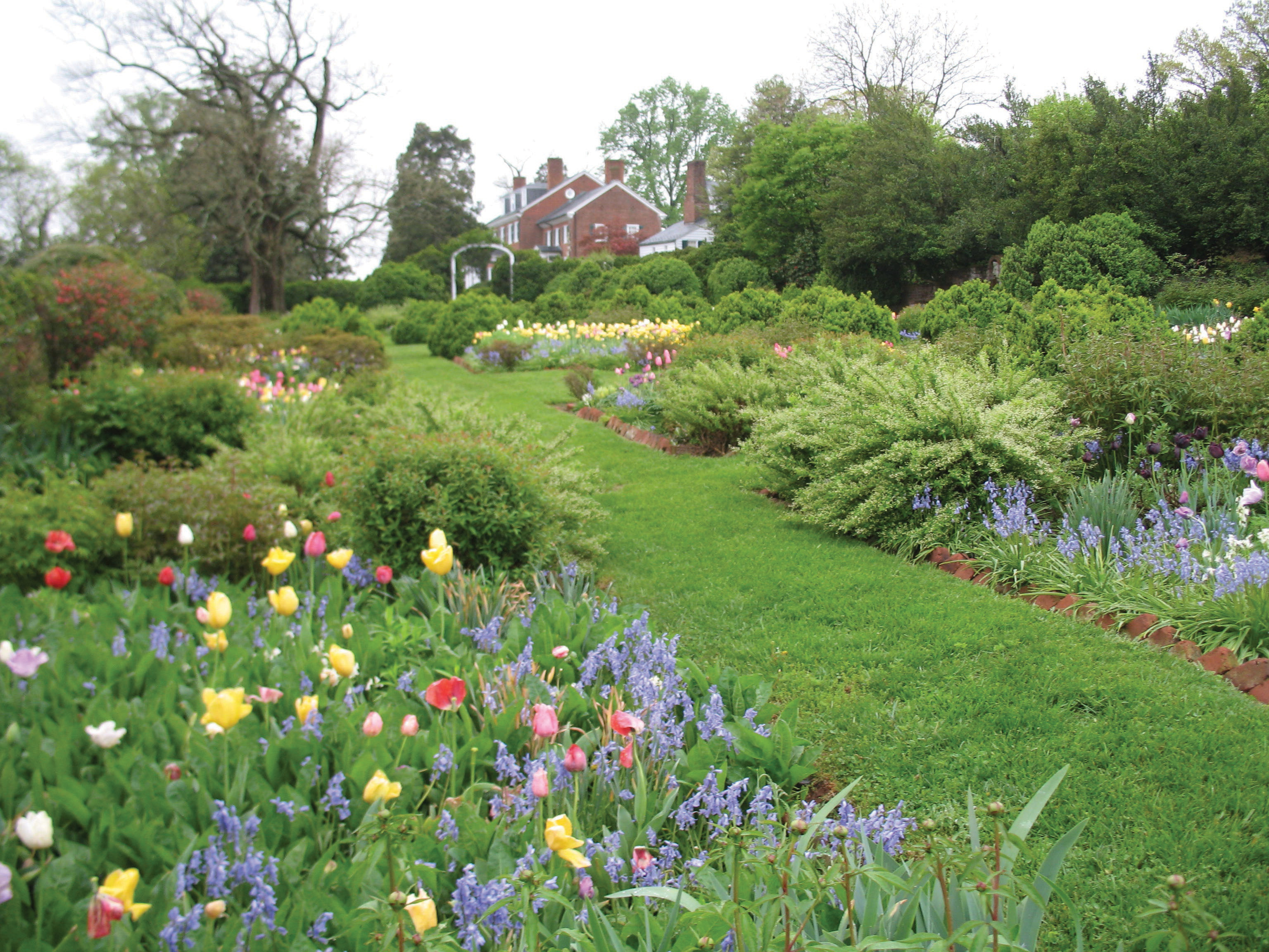 Morven gardens blooming with various color flowers