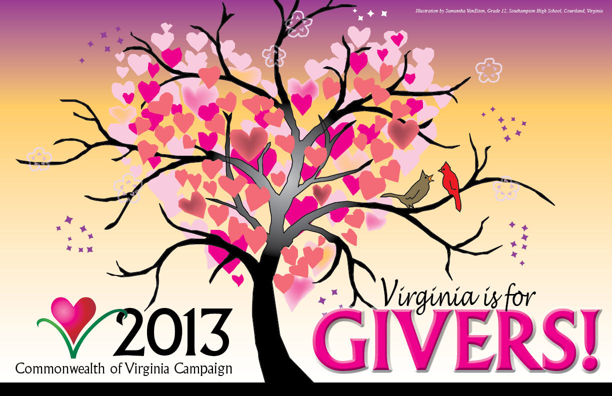 text reads: 2013 commonwealth of Virginia Campaign.  Virginia is for Givers!