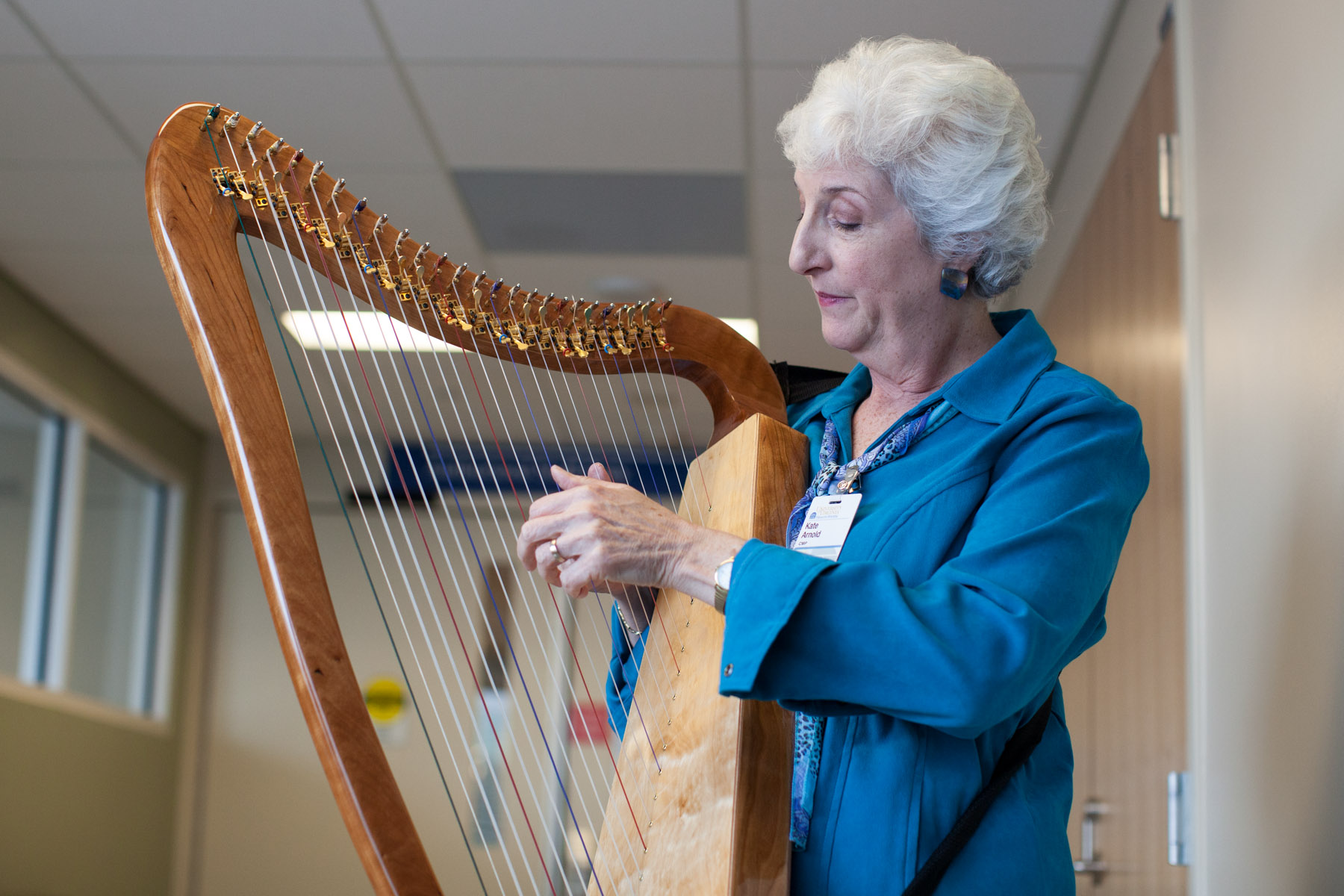 Kate Tamarkin  playing the harp