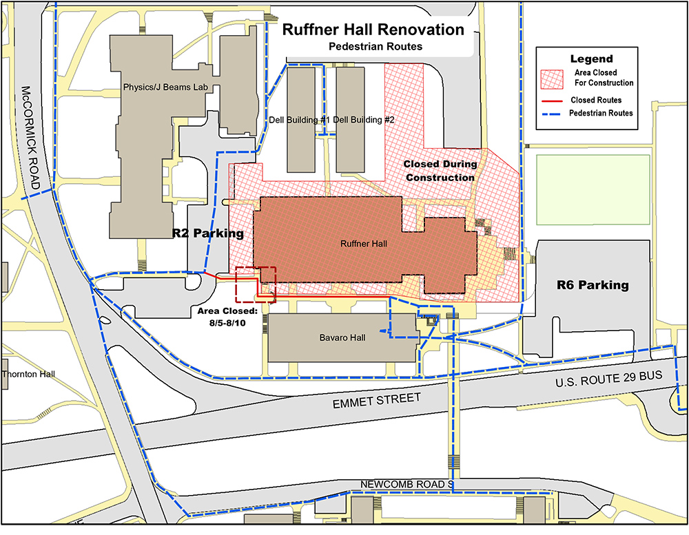 Map of Ruffner Hall's Renovation