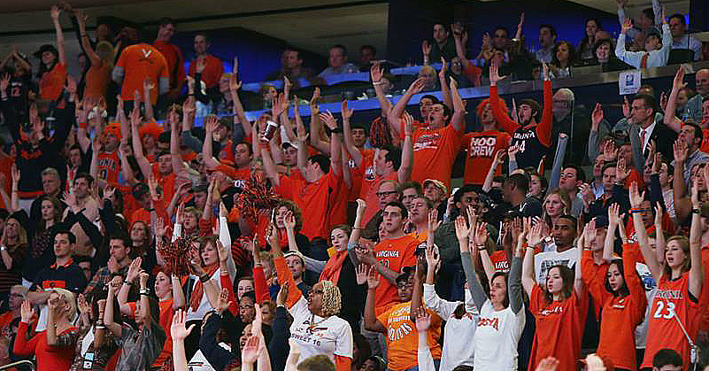 Cavalier Fans cheering during a soccer game