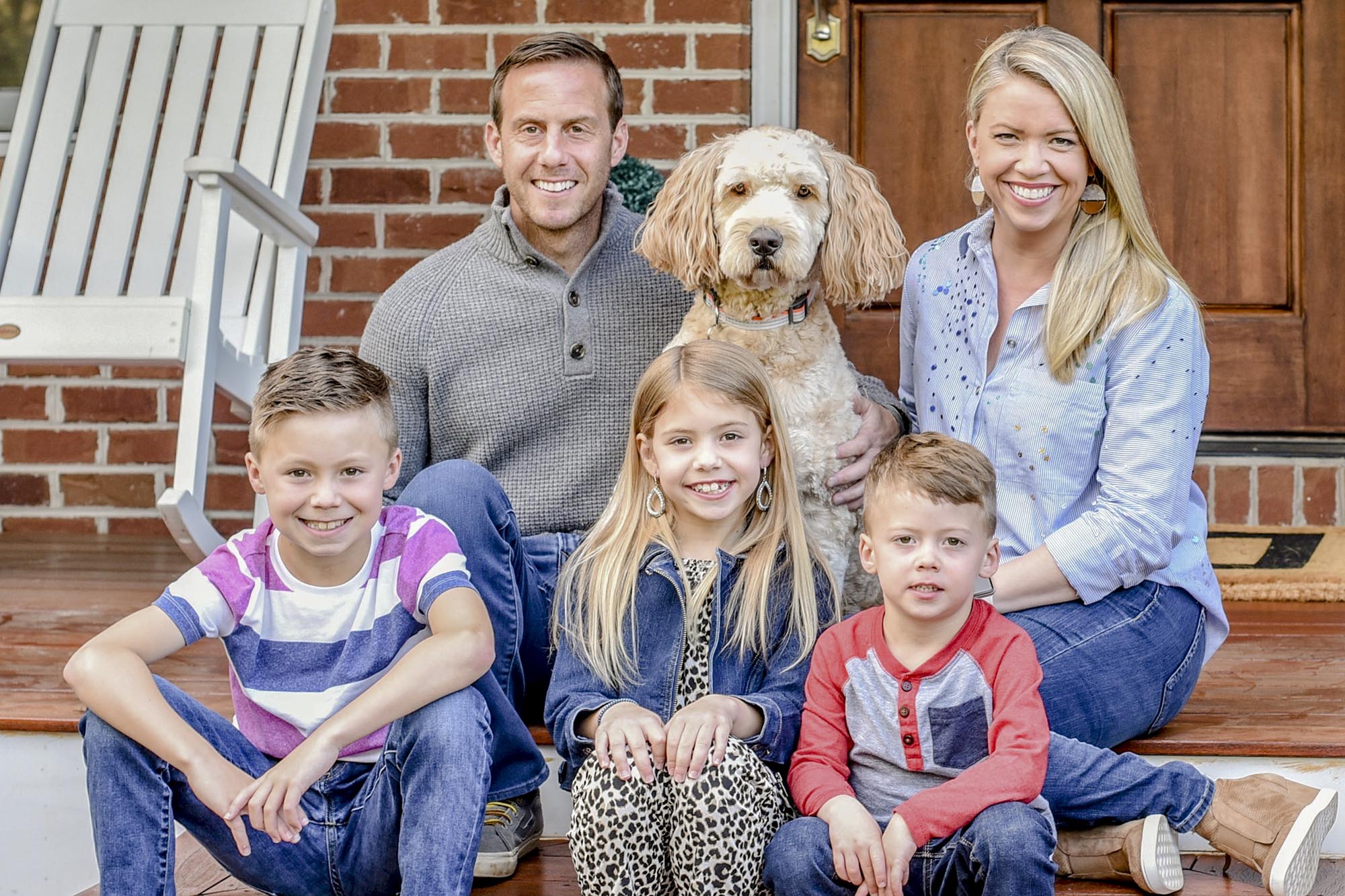 Matt and Colleen Chulis pose for a family photo with their three children, Luke, Adelle and Declan