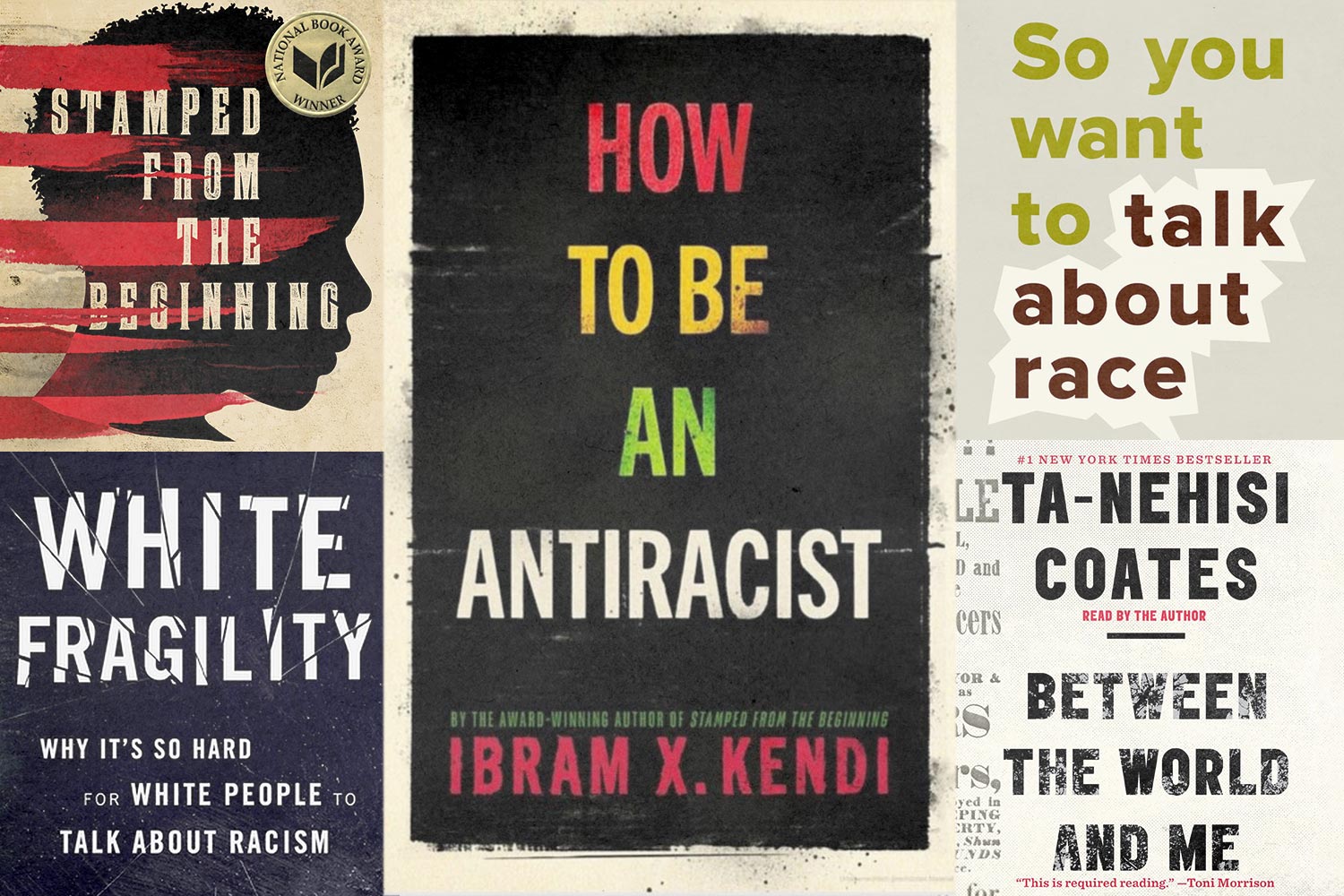 Collage of Anti-racist books