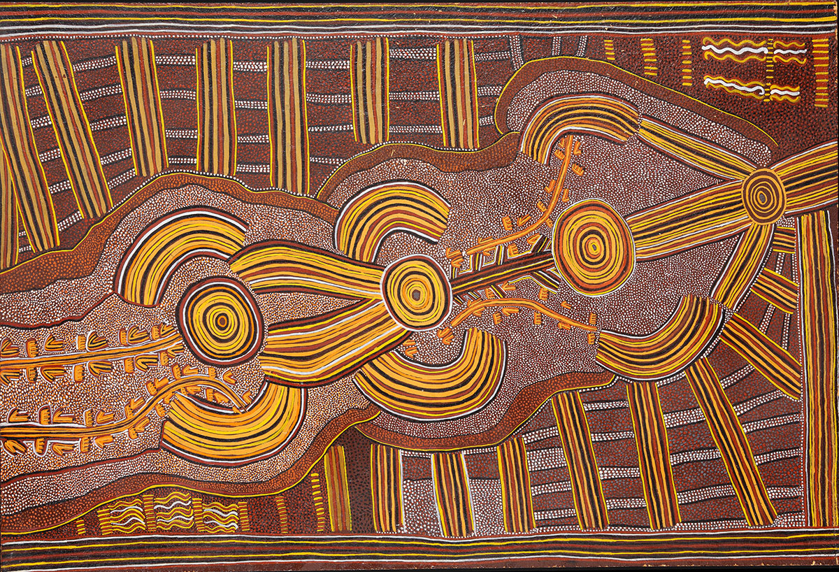 abstract Aboriginal artwork painting.