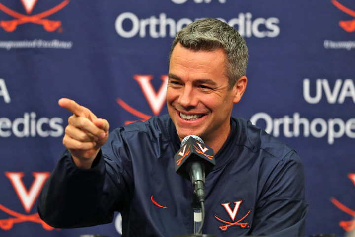 Head coach Tony Bennett has led the Cavaliers’ steady ascent in the college basketball world. UVA is ranked No. 7 in the country headed into the new season, which opens Nov. 11. (Photo by Matt Riley, UVA Athletics) 