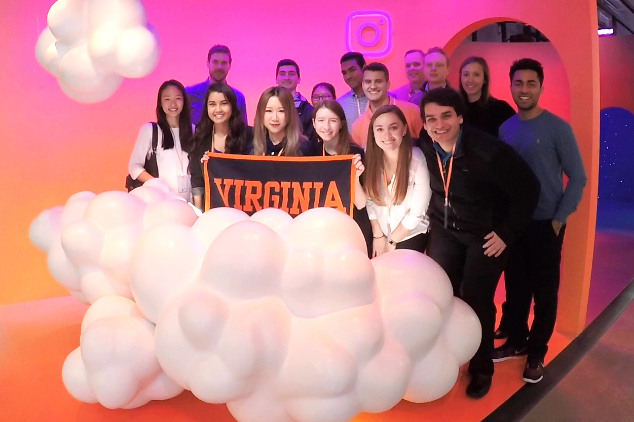 UVA students visited Instagram and pose for a group photo