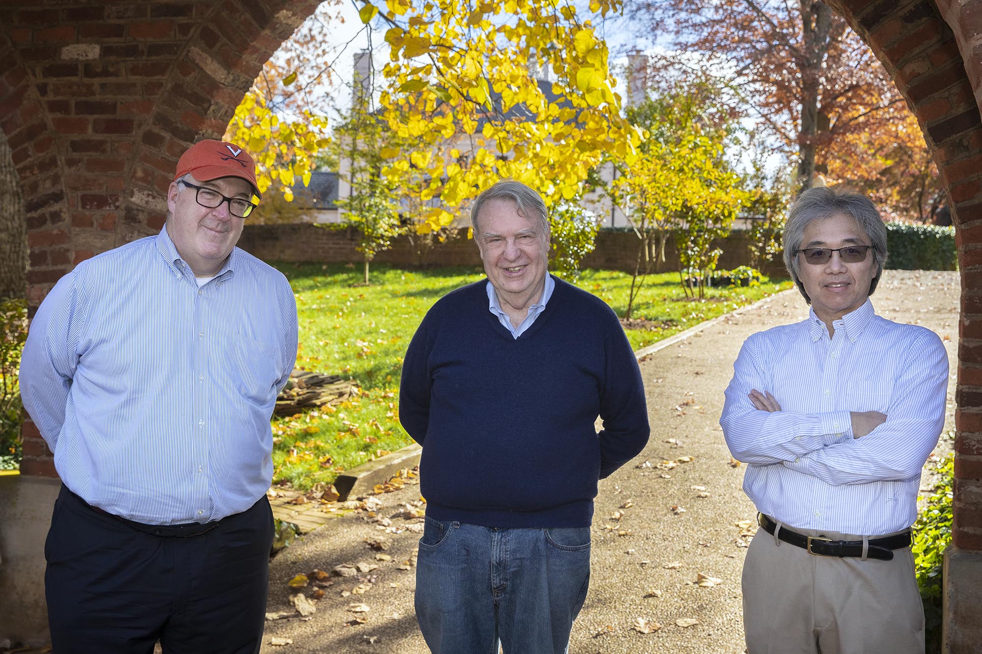 From left,Richard Diemer, Dick Crawford and Jim Cheng  stand together