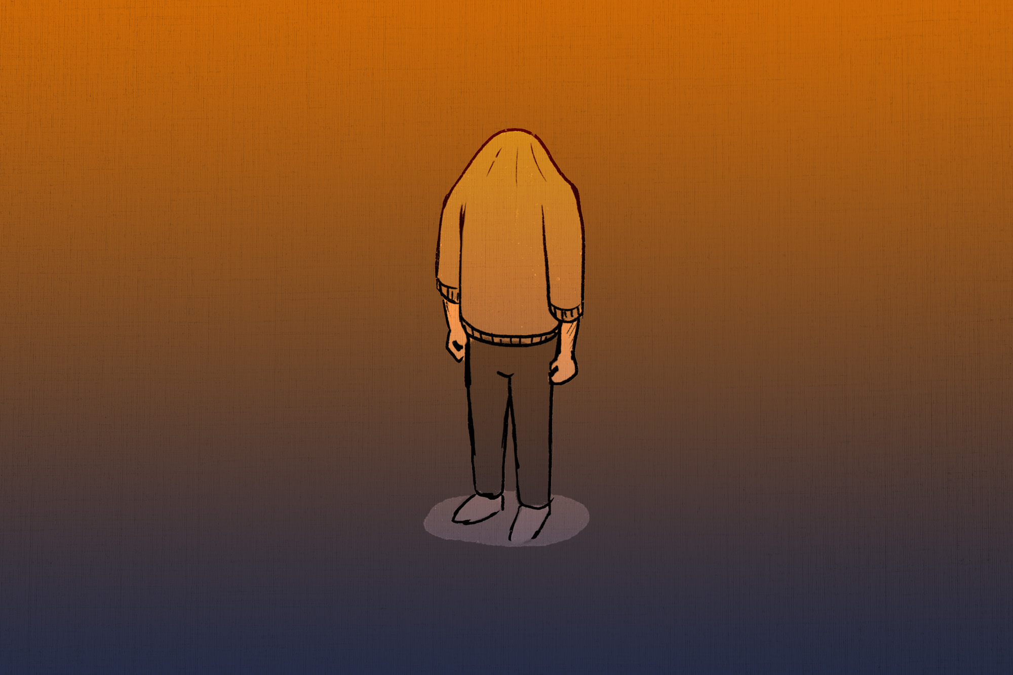 illustration of a man with his shirt pulled over their head
