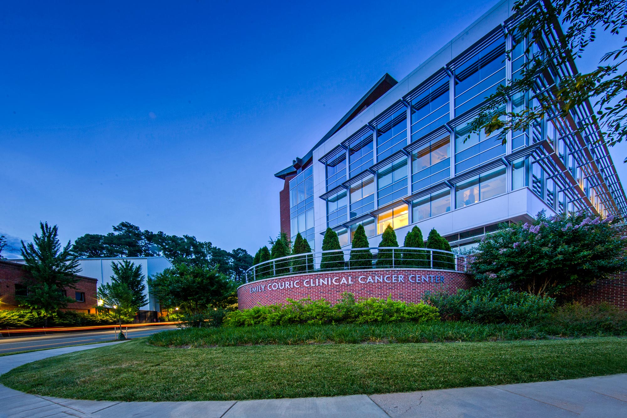 Outside view of the Emily Couric Clinical Cancer Center