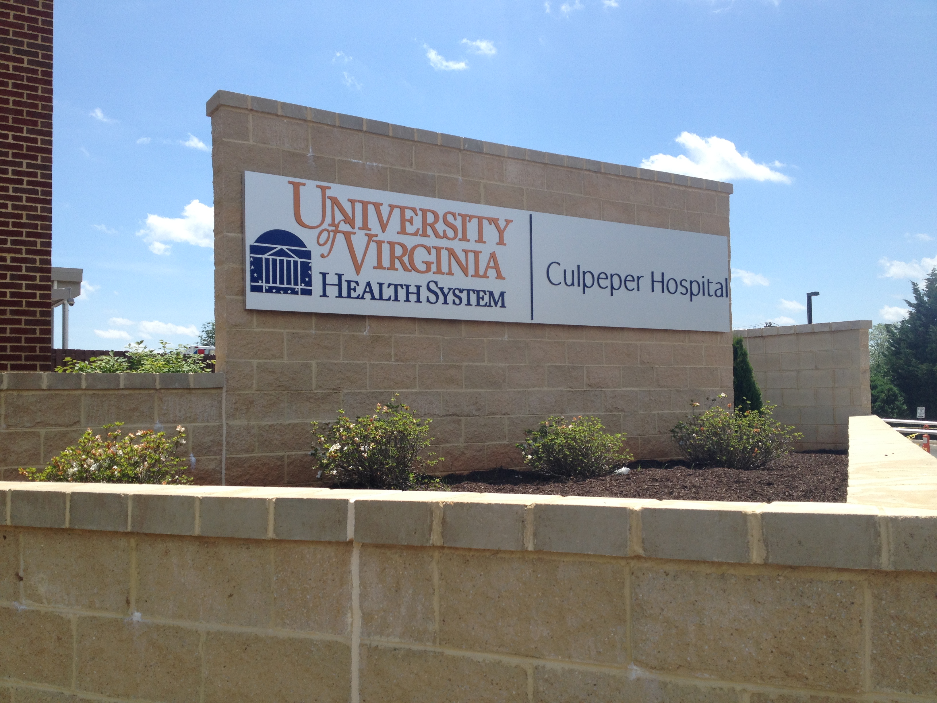 Sign that reads University of Virginia Health System. | Culpeper Hospital