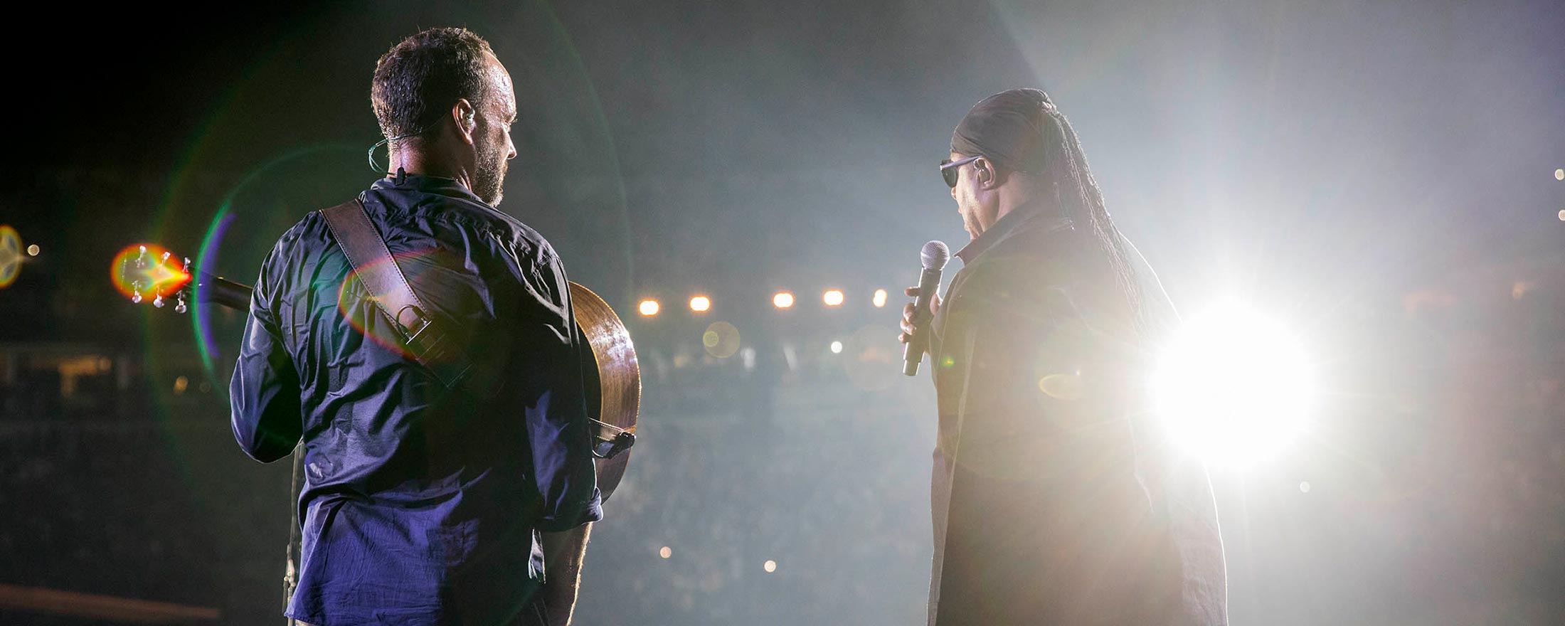 Dave Matthews and Stevie Wonder on stage together