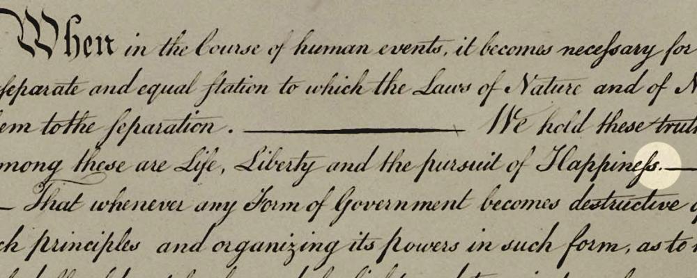 Punctuating Happiness: Jefferson's Declaration and the Truth of our Pursuit  | UVA Today