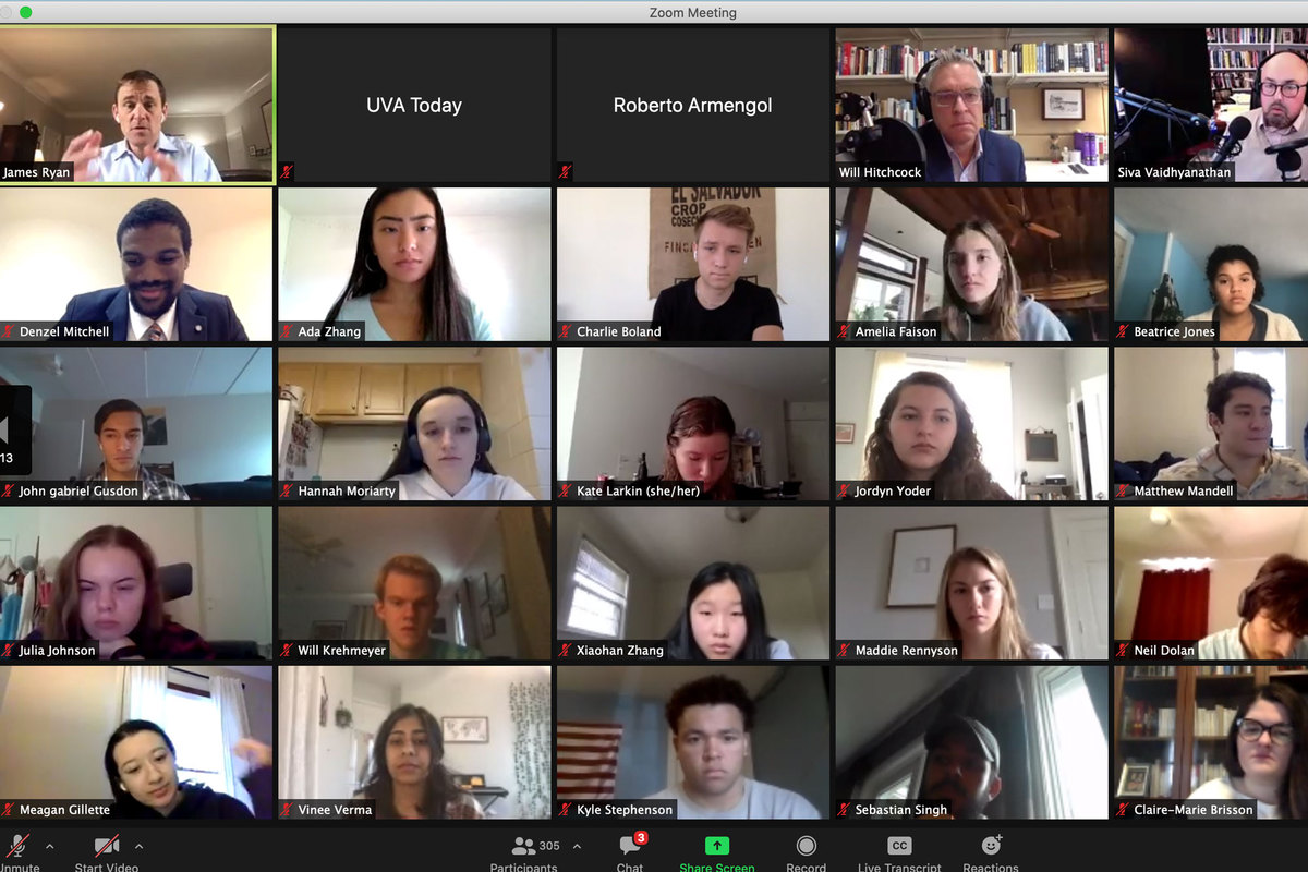 Screen shot of a zoom meeting with over 300 participants