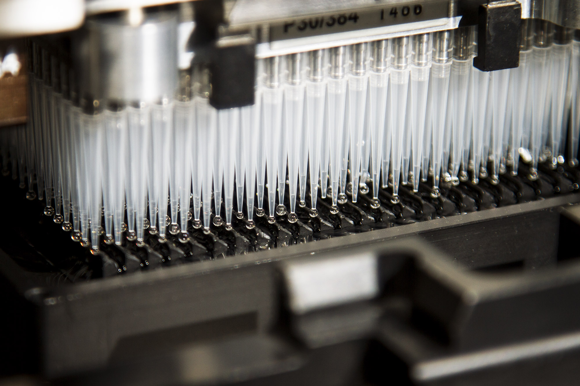 DNA processing in a genomics research lab