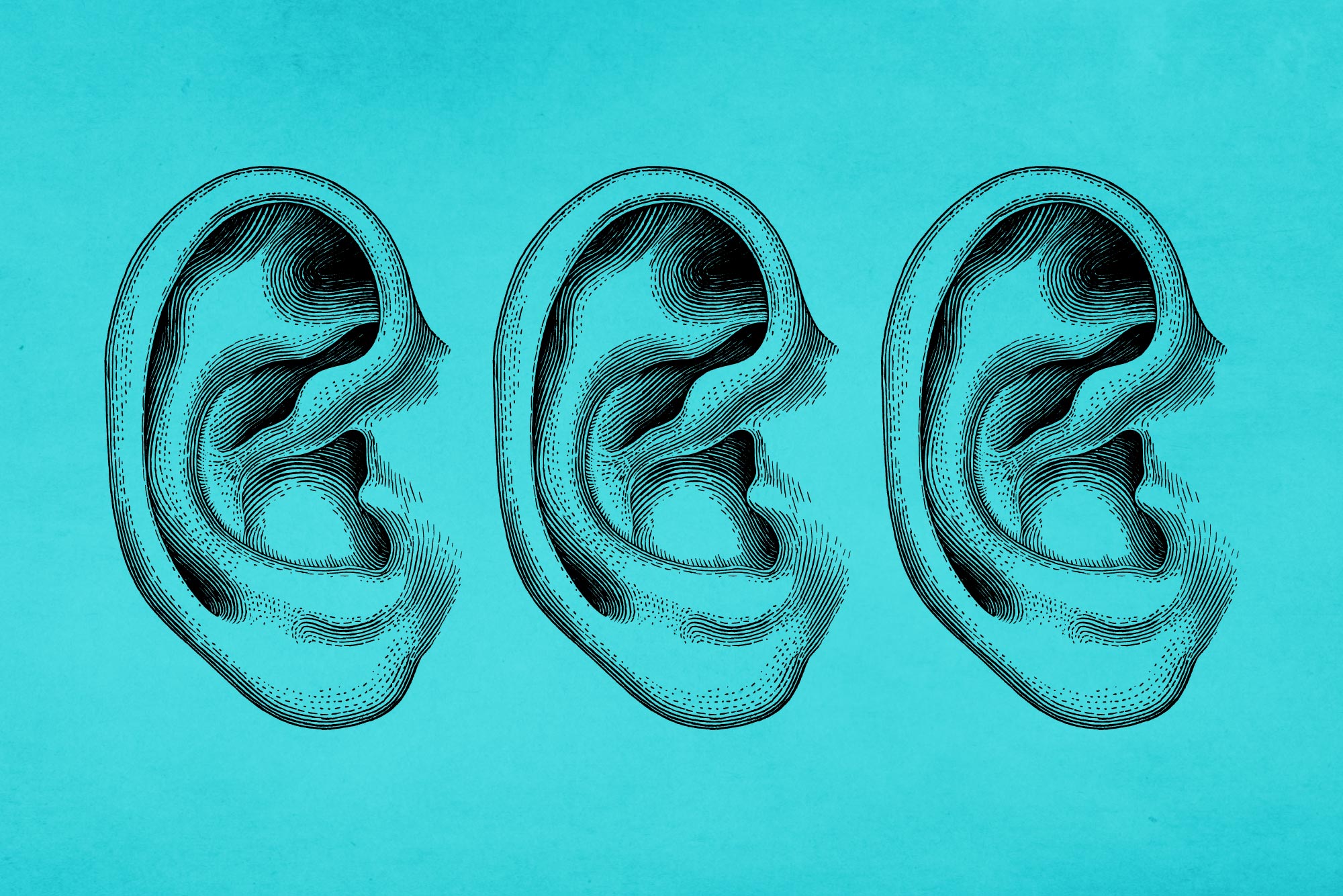 illustration of Three ears in a row