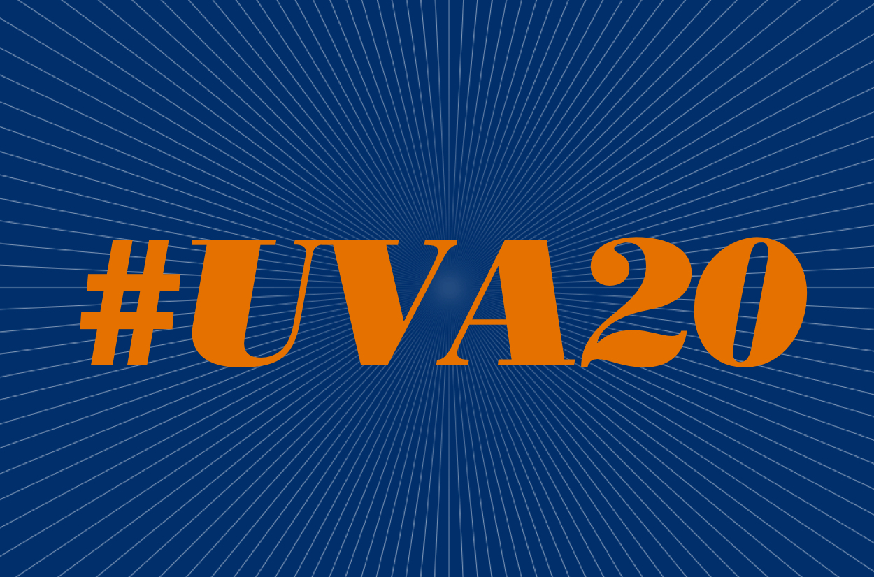 Text reads: #UVA20