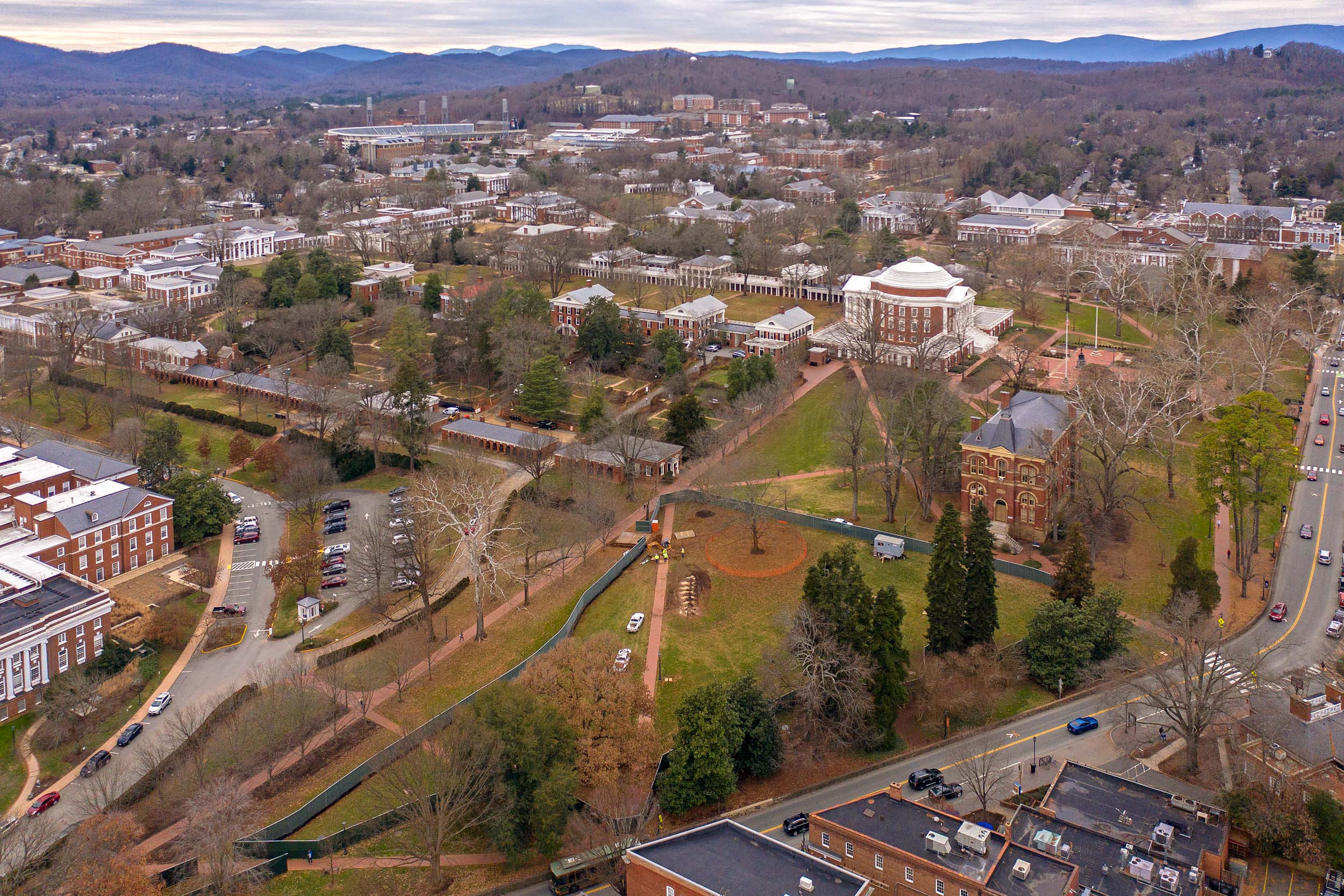 Aerial view of the Rotunda and surrounding area
