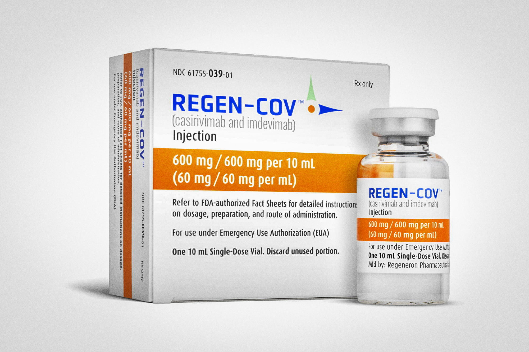 vial and prescription box for Regen-cov  Injection