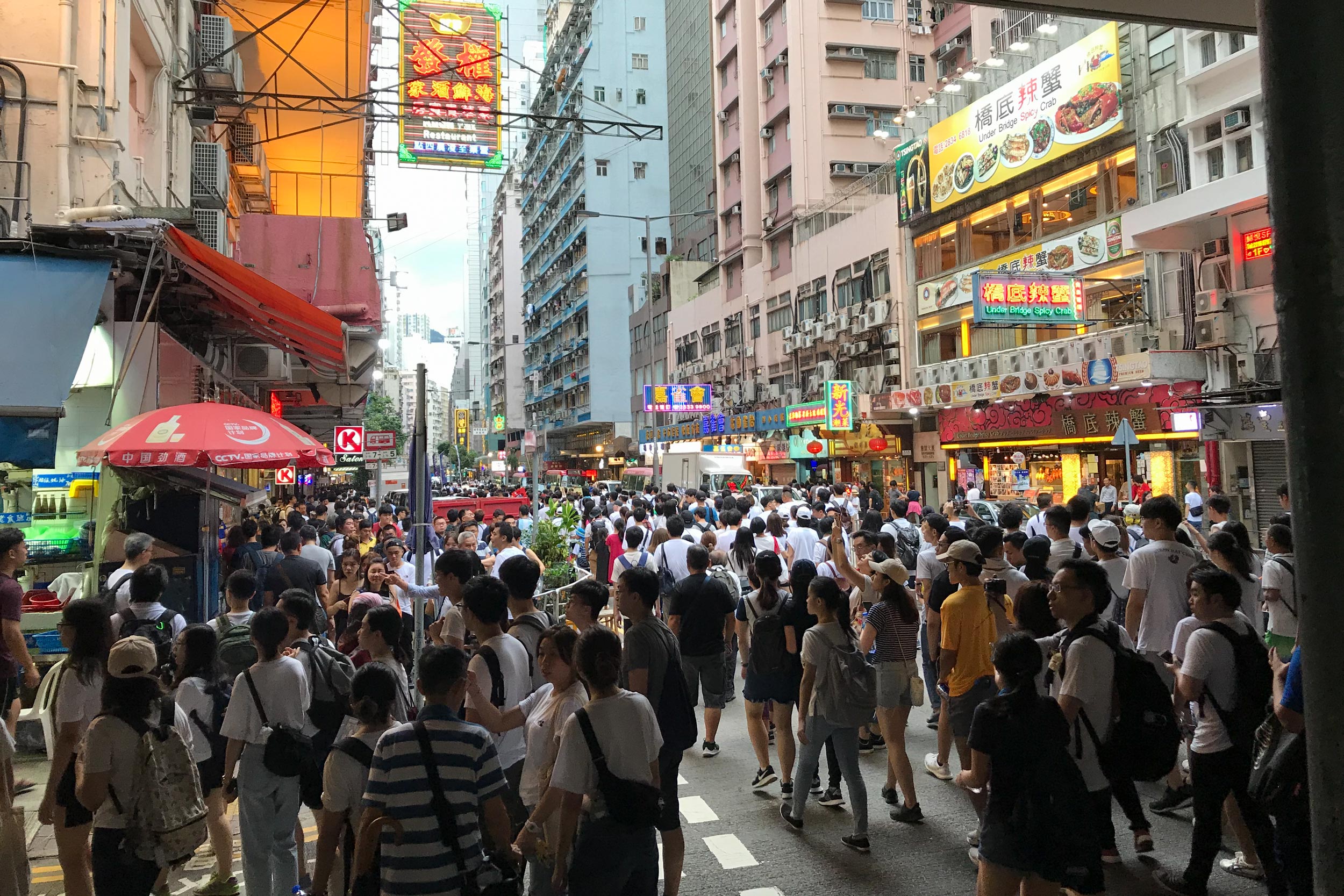 Hong Kong  streets filled with people