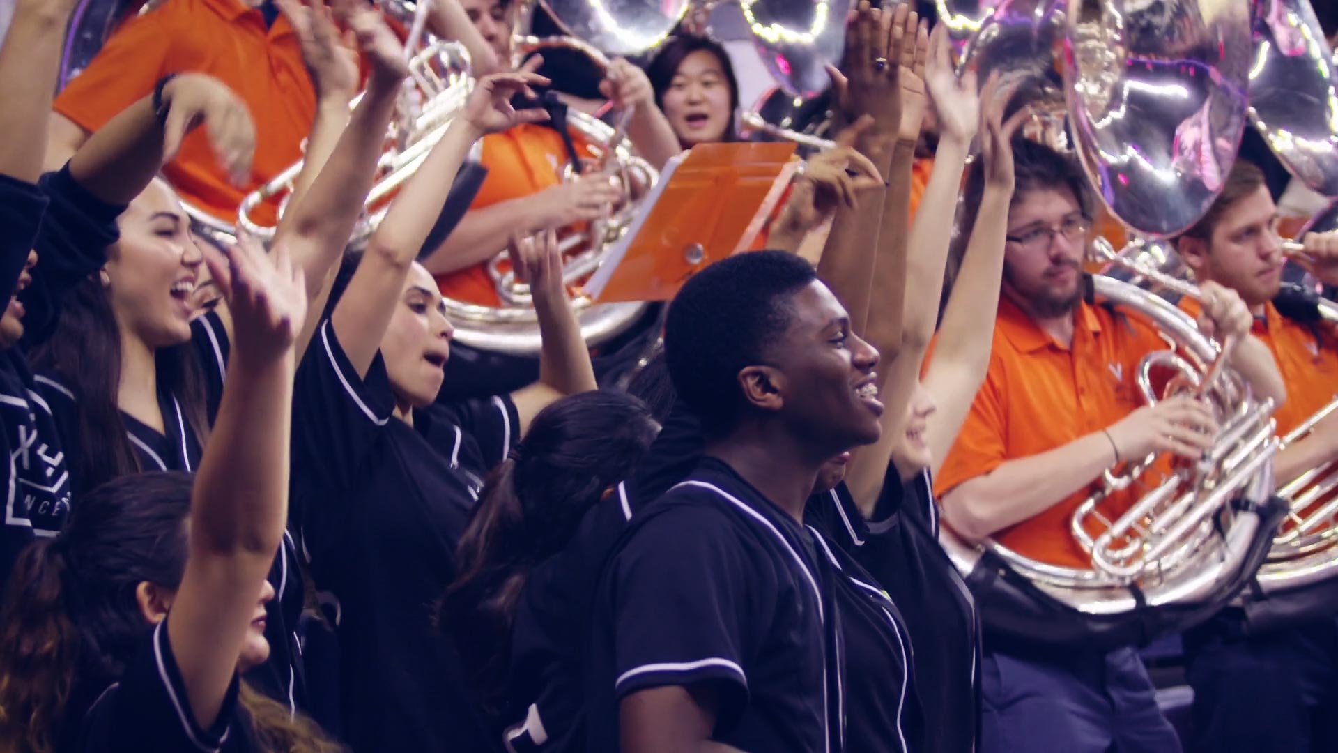 UVA Fans cheering at a basketball game