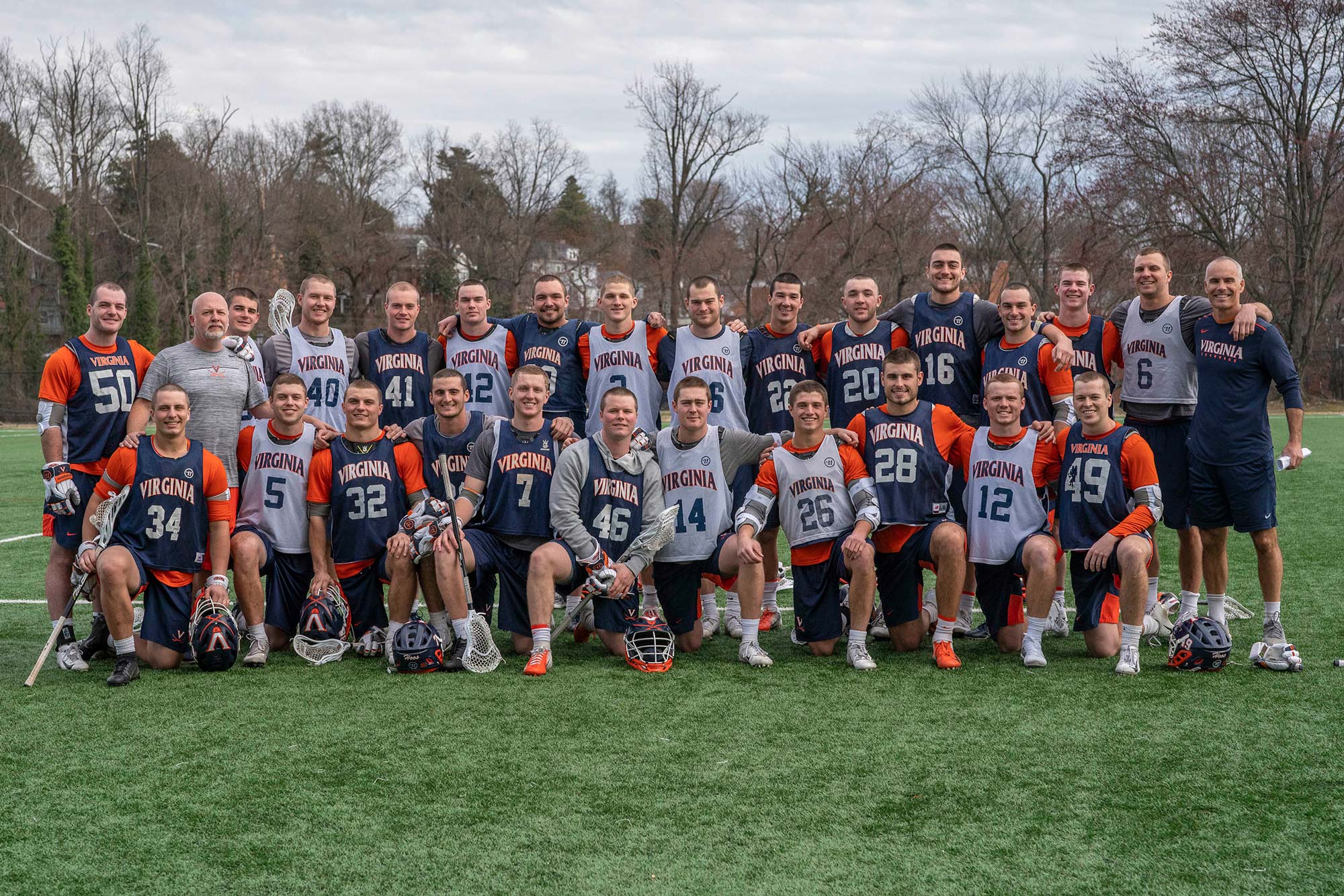UVA Mens lacrosse team gathers together for a group photo