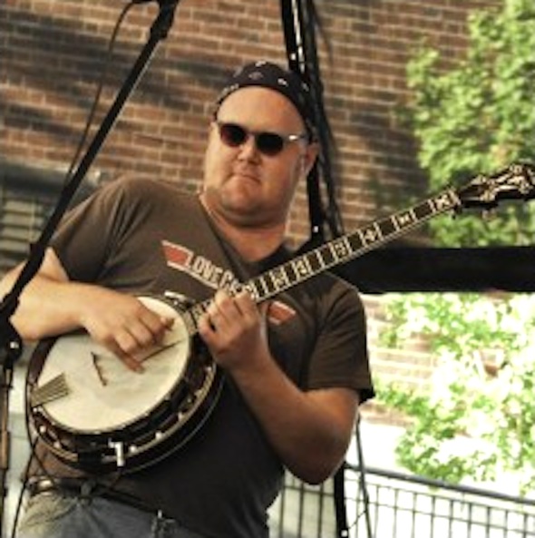 Adam Larrabee playing banjo