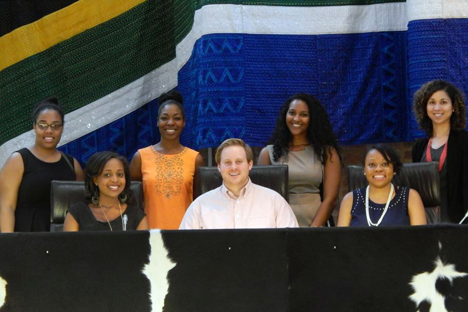 Group photo Left to right, front to back: Deitra Jones, Jeremy Lofthouse, Camille Grant, Jessica Douglas, Kirsten Jackson, Keisha James and Amber Strickland 