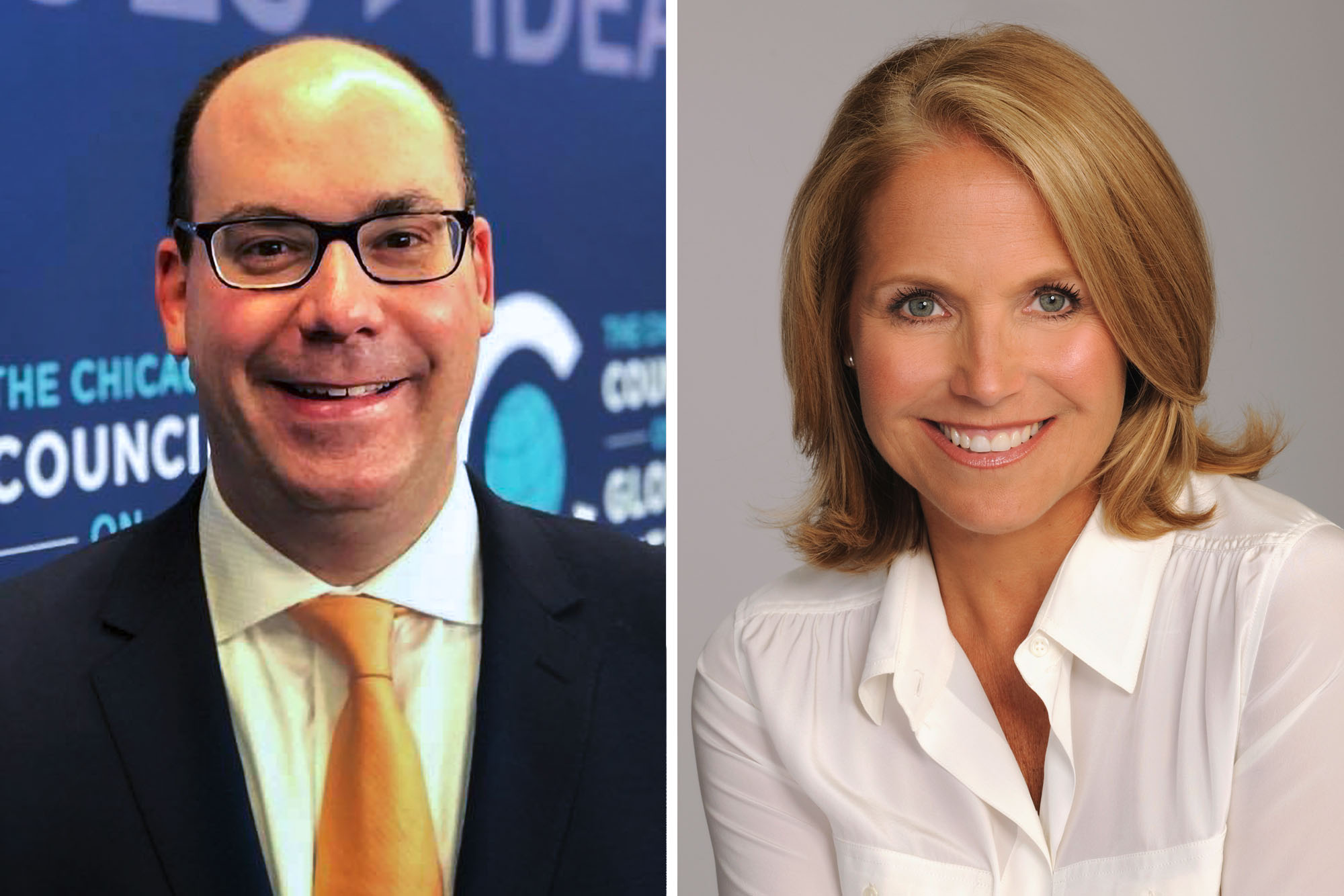 Headshots: Dr. Levy, left and Katie Couric, right