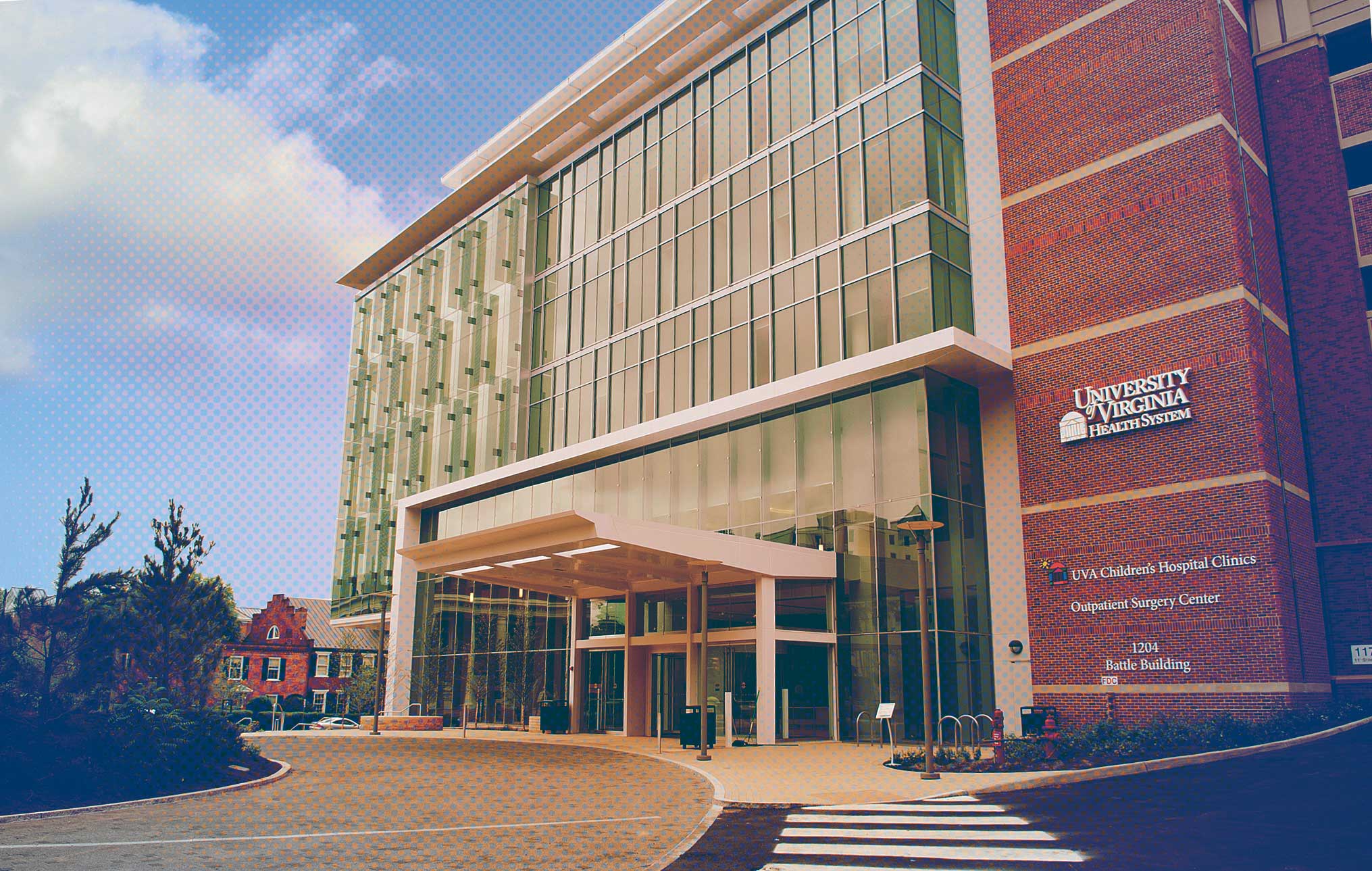 The Battle Building, home of the UVA Children’s Hospital, entrance