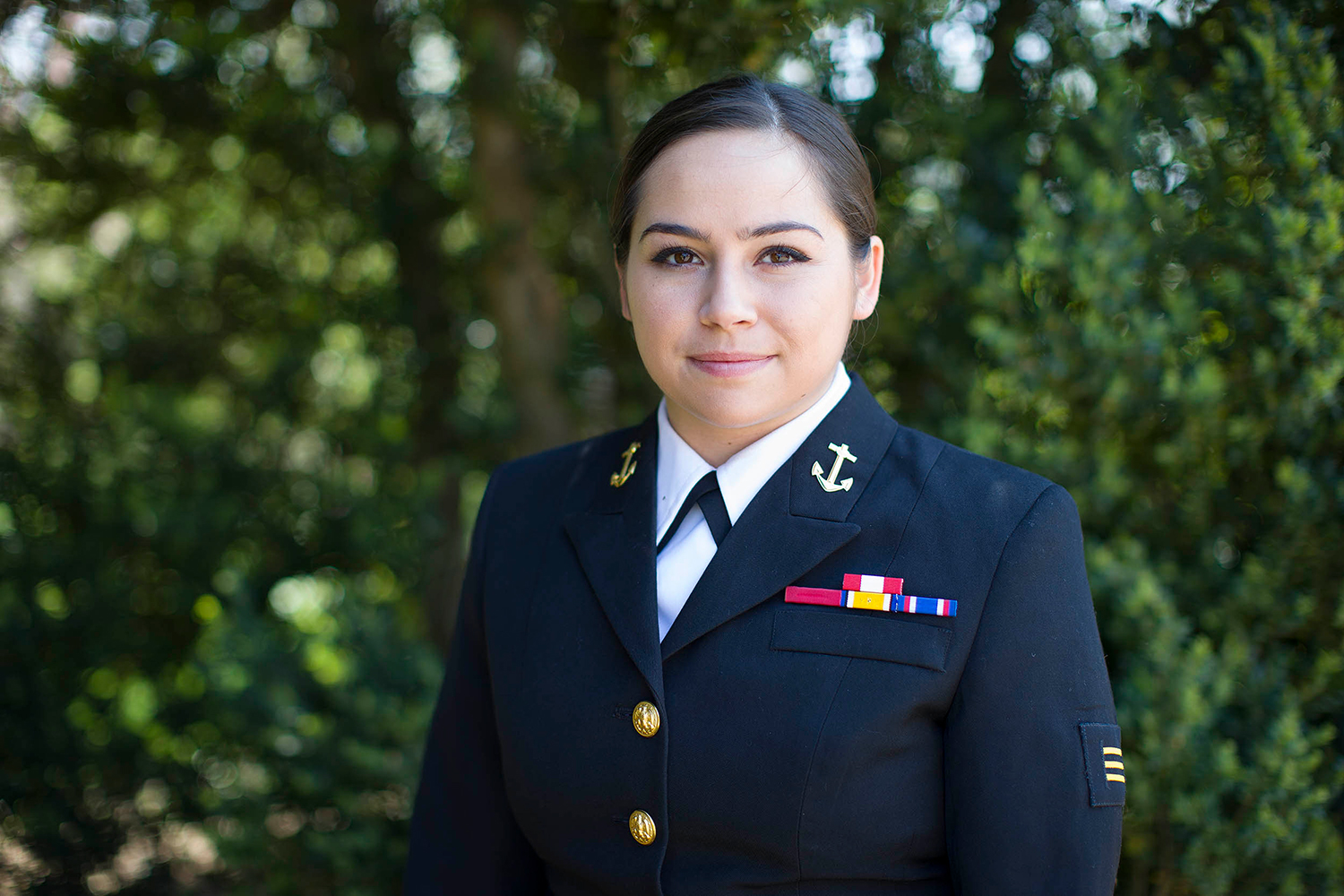 Maribeth Salinas in a Navy military Uniform