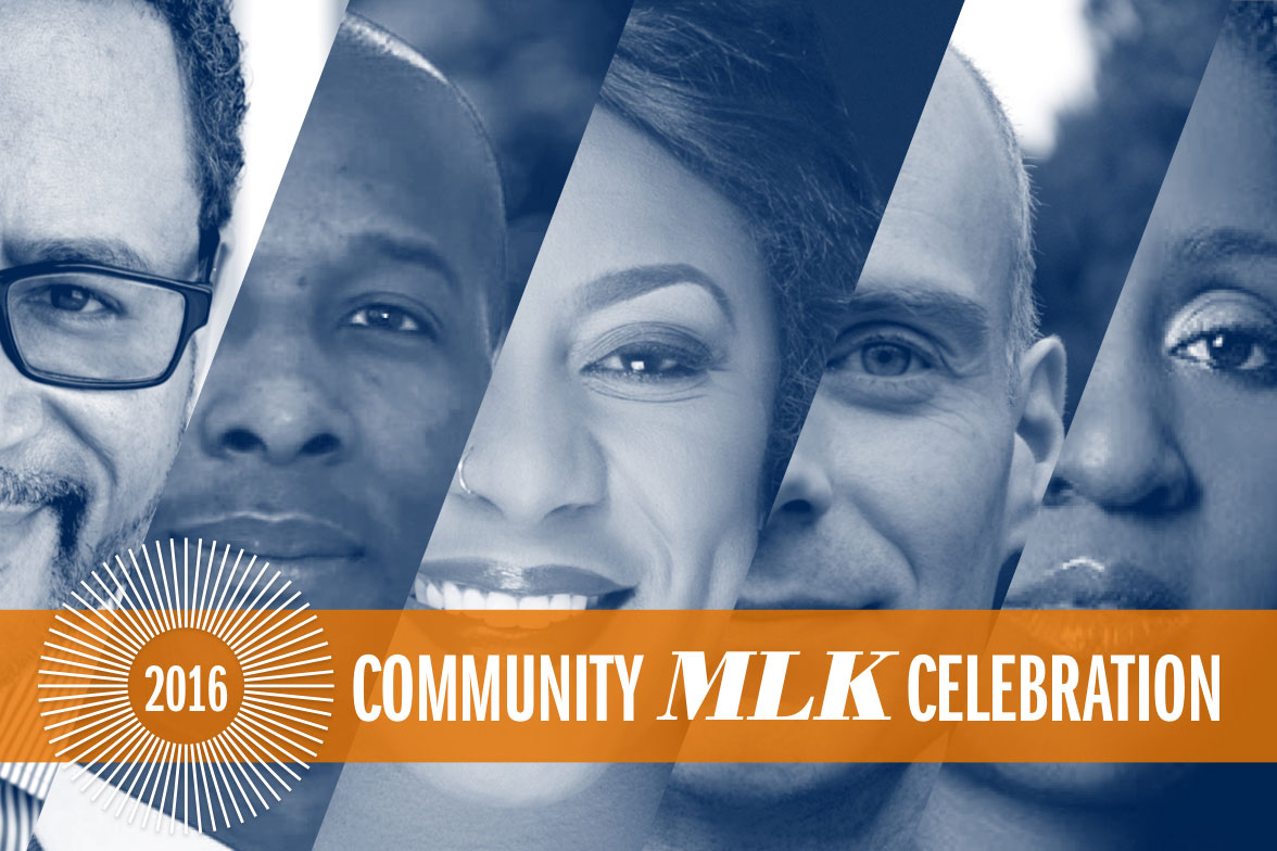 collage of headshots with the text: 2016 Community MLK celebration