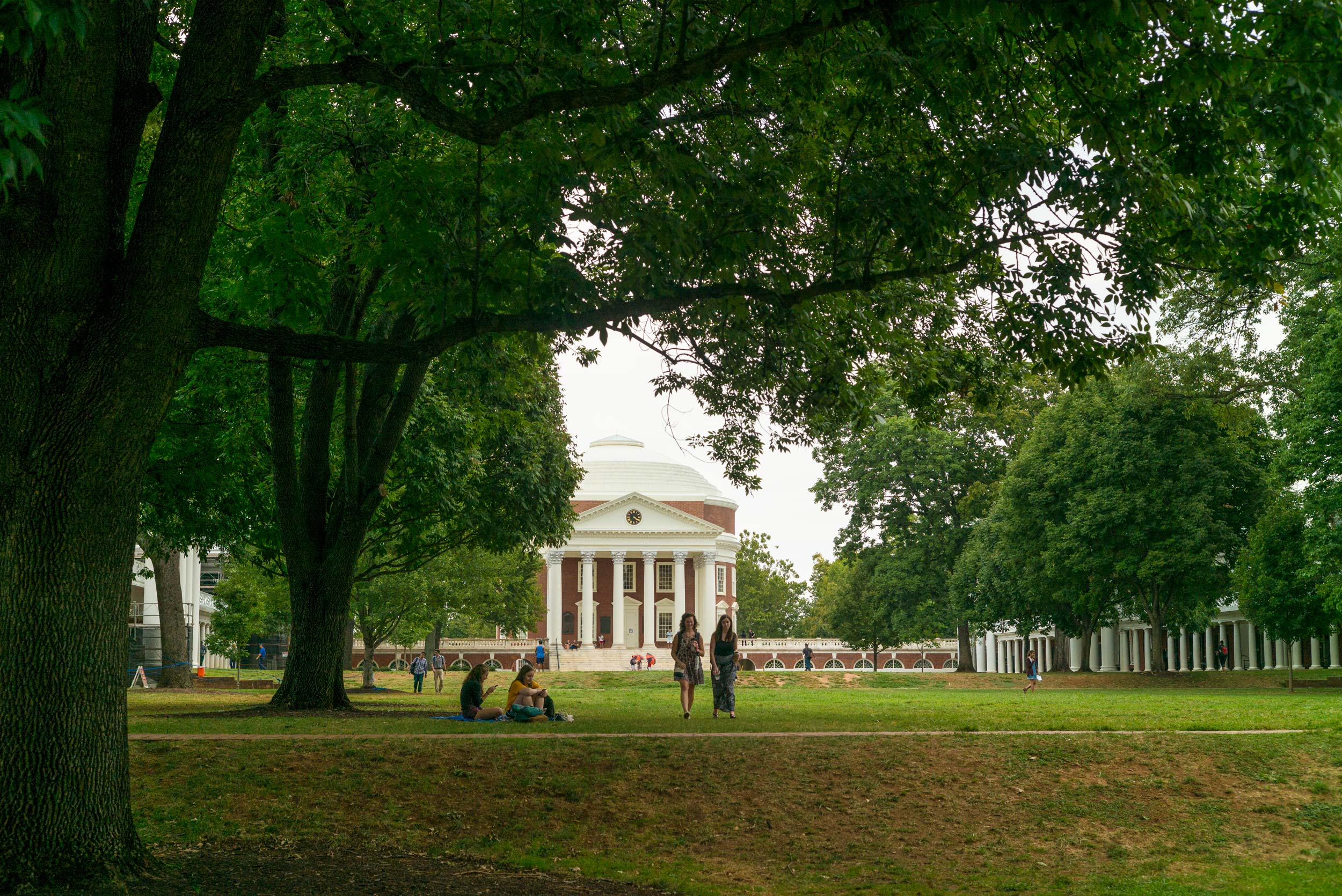 The Rotunda from the Lawn with green trees