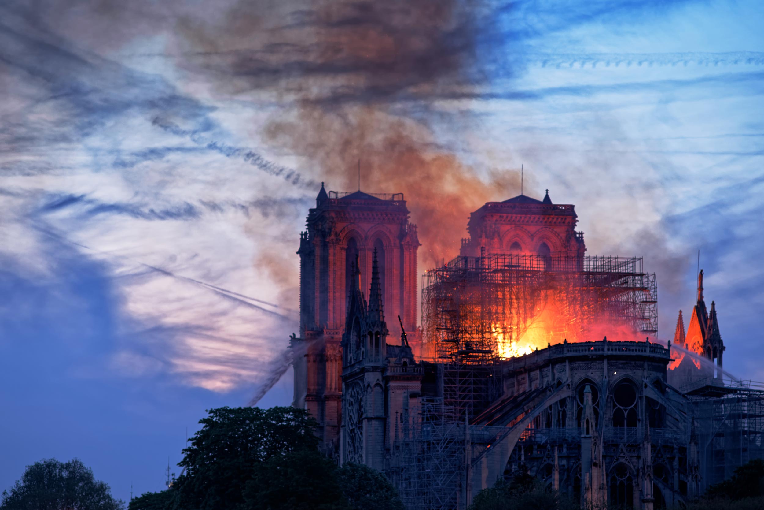 Notre Dame in flames