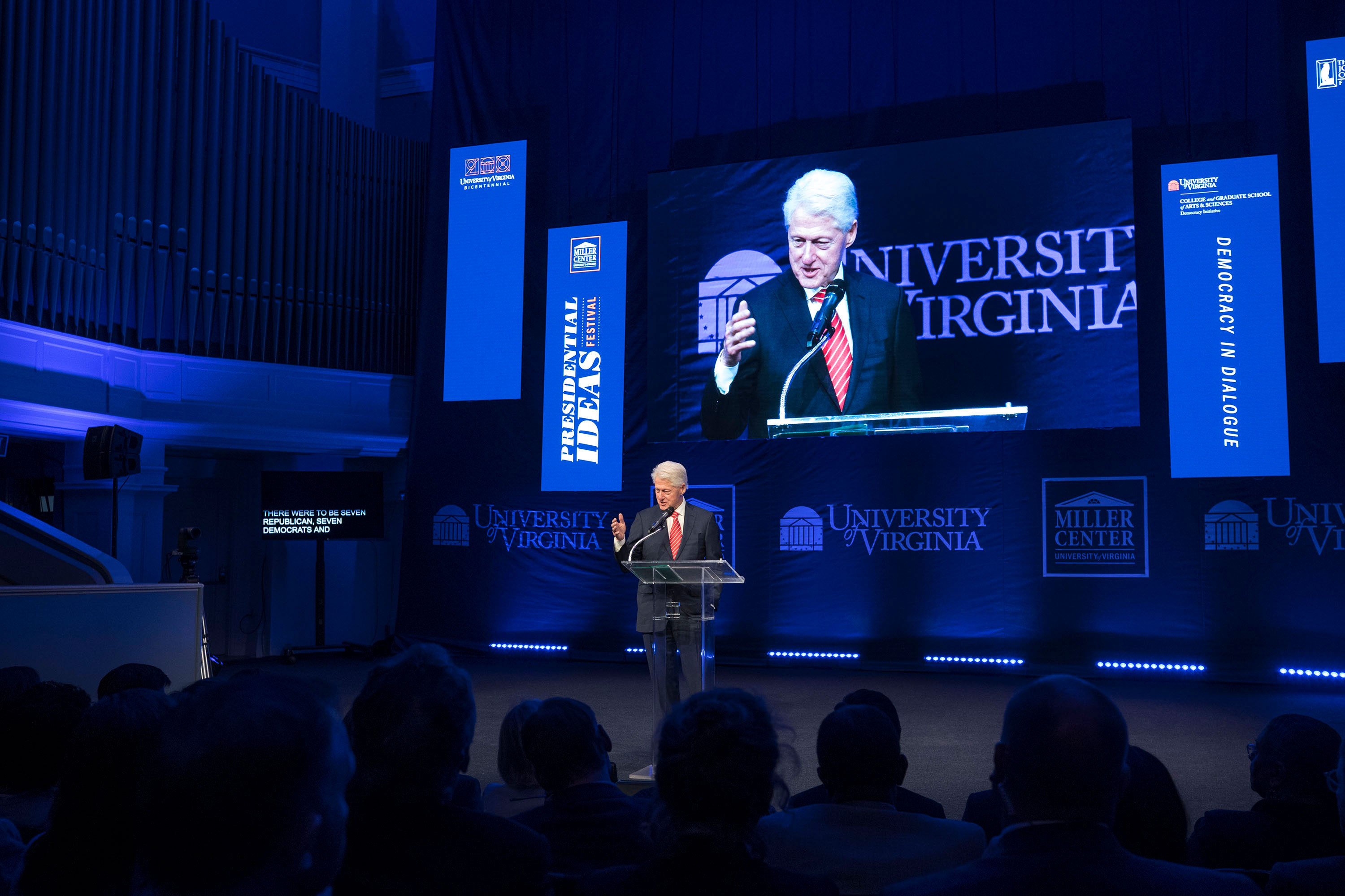 Former President Bill Clinton closed out the festival on Friday, ending three days of discussion between White House veterans, policymakers, UVA faculty members, students and audience members. (Photo by Dan Addison, University Communications) 