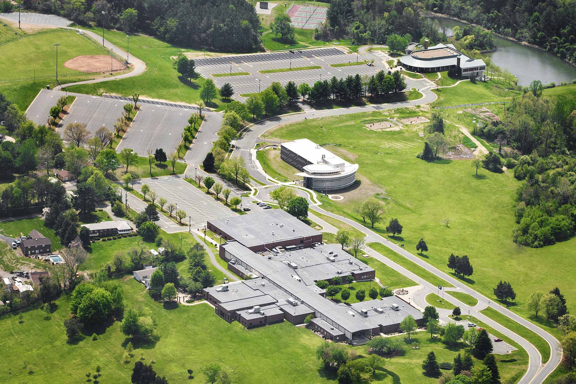 Arial view of of piedmont community College