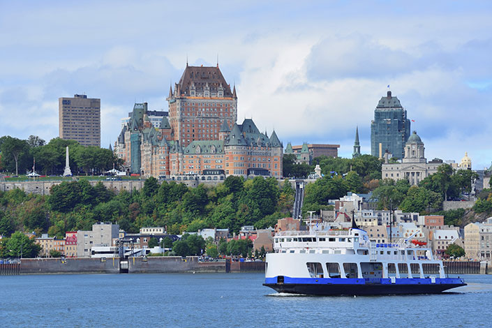 Quebec city as seen from the other side of the river